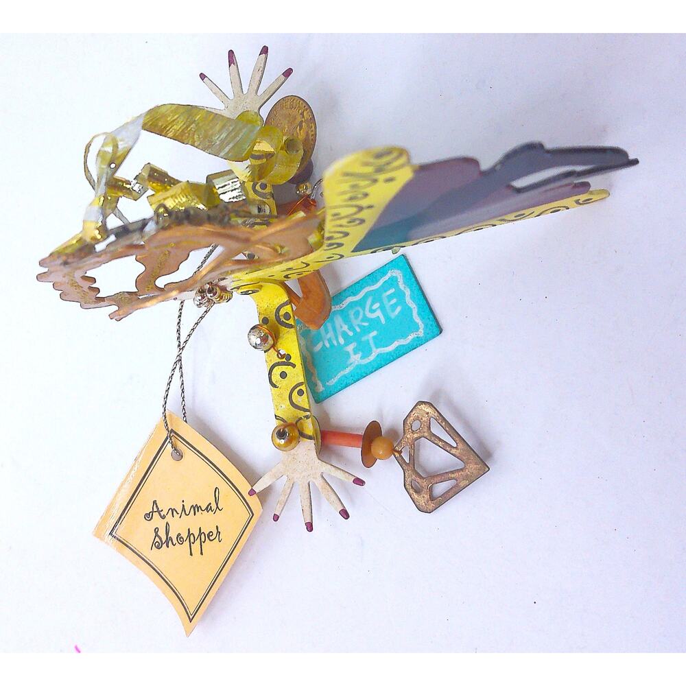 Vintage Silvestri Fanciful Flights Karen Rossi Animal Shopper Christmas Ornament - Picture 4 of 7